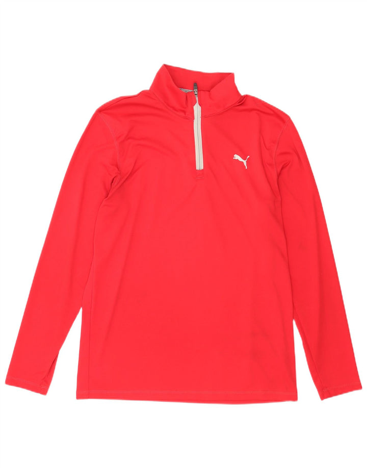 Maglia da tuta da uomo Puma con zip e collo in poliestere rosso medio