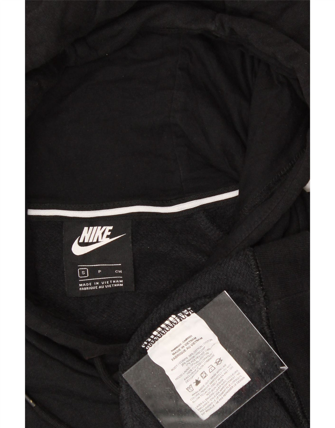 NIKE Mens Graphic Hoodie Jumper Small Black Cotton Vintage Nike and Second-Hand Nike from Messina Hembry 