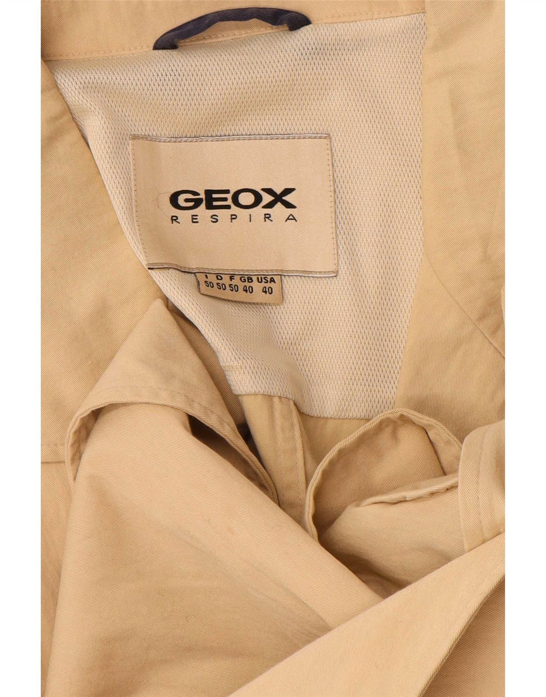 Giacca blazer da uomo Geox Respira a 3 bottoni UK 40 grande cotone beige