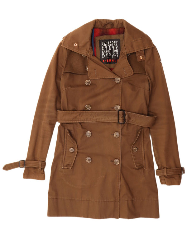 Trench da donna SUPERDRY UK 6 XS marrone cotone