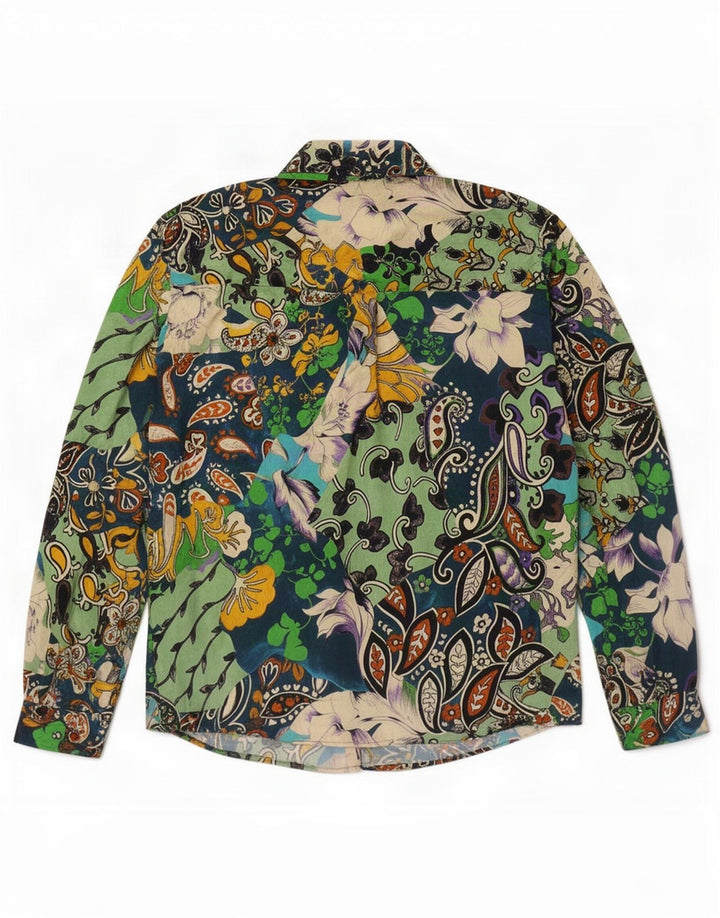 Camicia oversize da donna Zara UK 16 Grande poliestere Paisley multicolore
