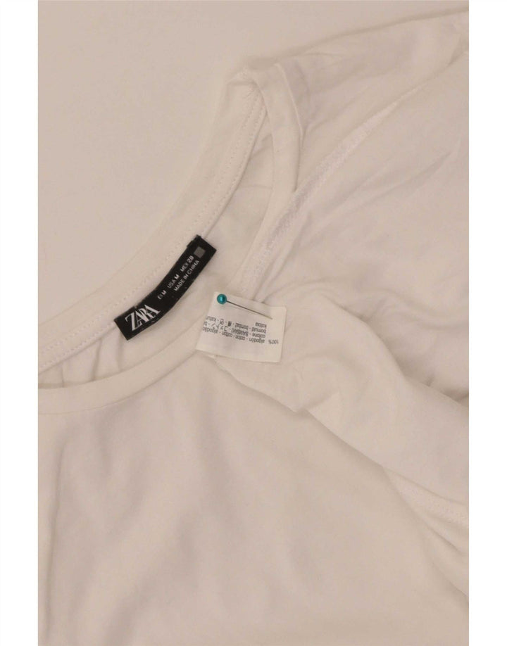 T-shirt da donna Zara Top UK 12 cotone color block bianco medio