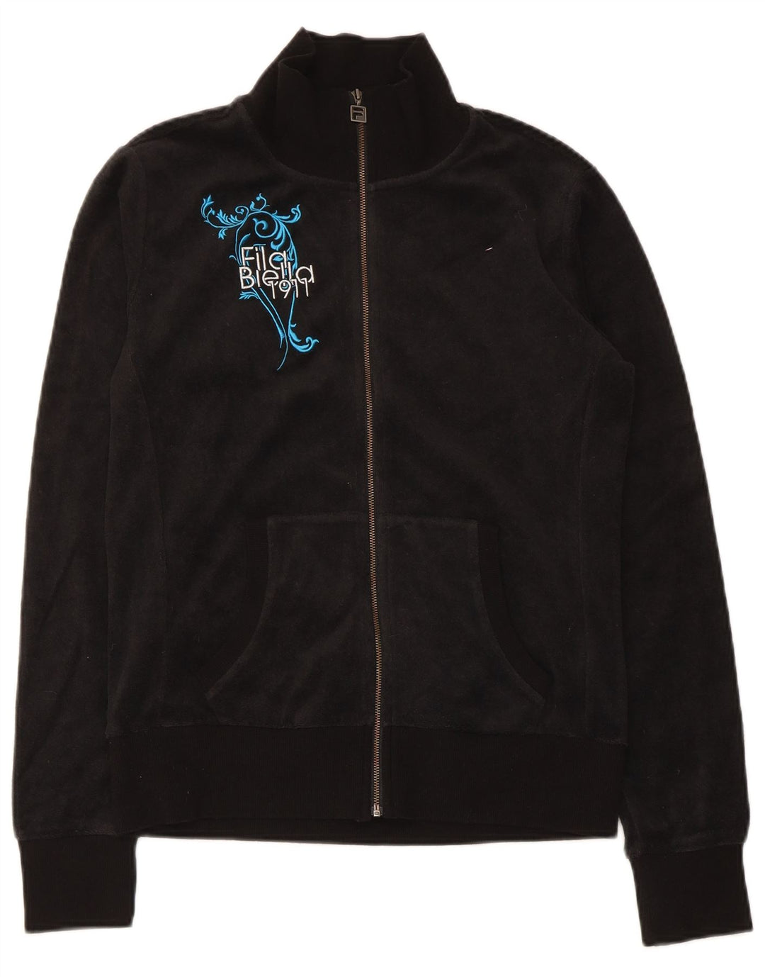 Giacca da ginnastica grafica da donna Fila UK 12 cotone medio nero