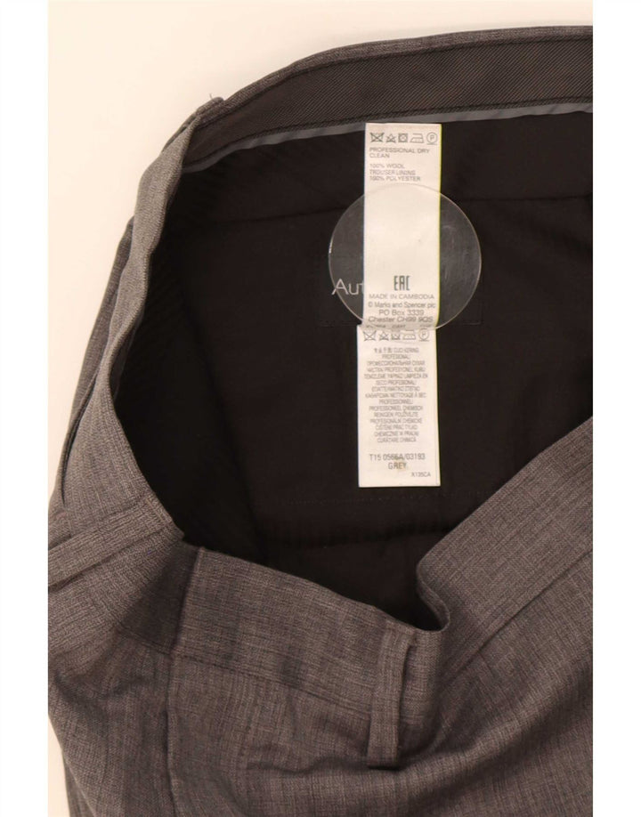 Pantaloni da abito slim autografi da uomo Marks & Spencer W32 L33 in lana grigia