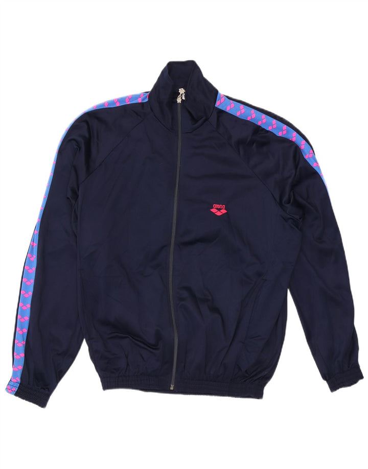 Giacca da ginnastica grafica da uomo Arena XL XL in poliestere color block blu navy