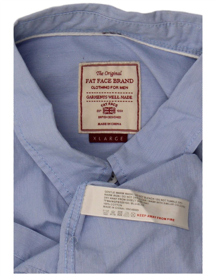 Camicia da uomo Fat Face XL in cotone a quadri blu