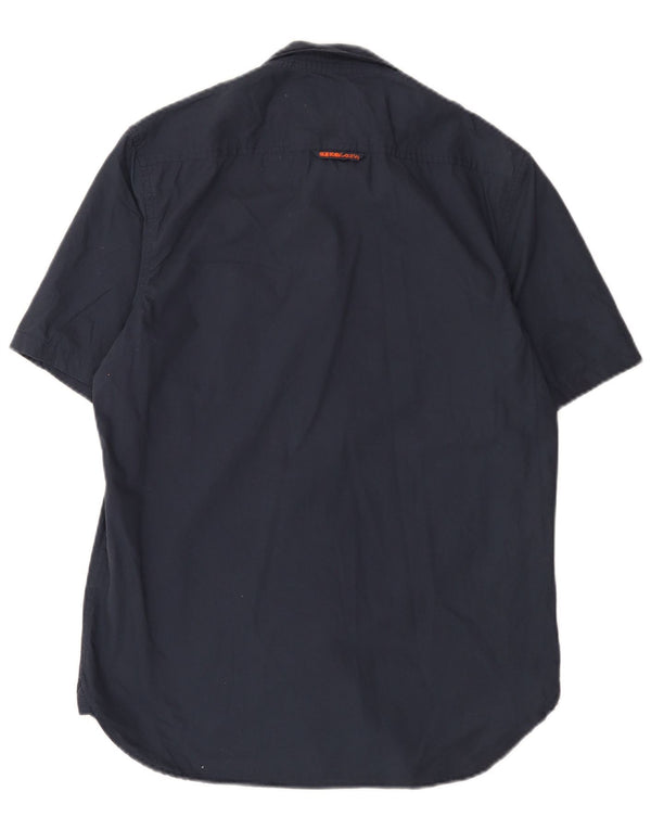 Camicia militare a maniche corte da uomo Superdry Large in cotone blu navy