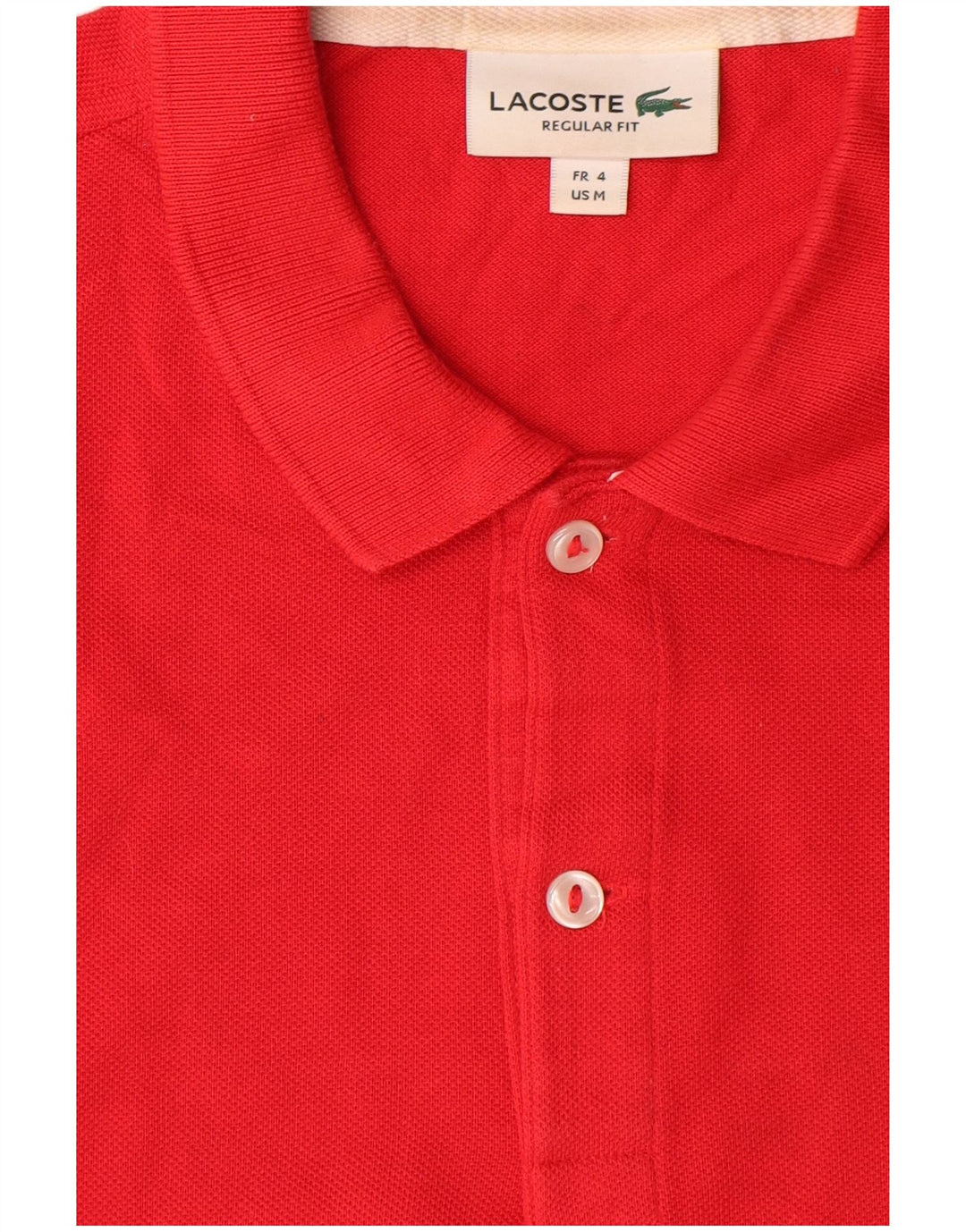 Polo Lacoste da uomo vestibilità regolare taglia 4 cotone rosso medio