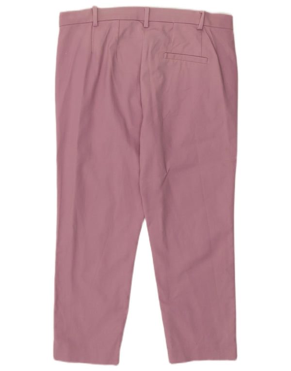 Pantaloni chino corti Marks & Spencer da donna UK 12 medi W32 L23 cotone rosa