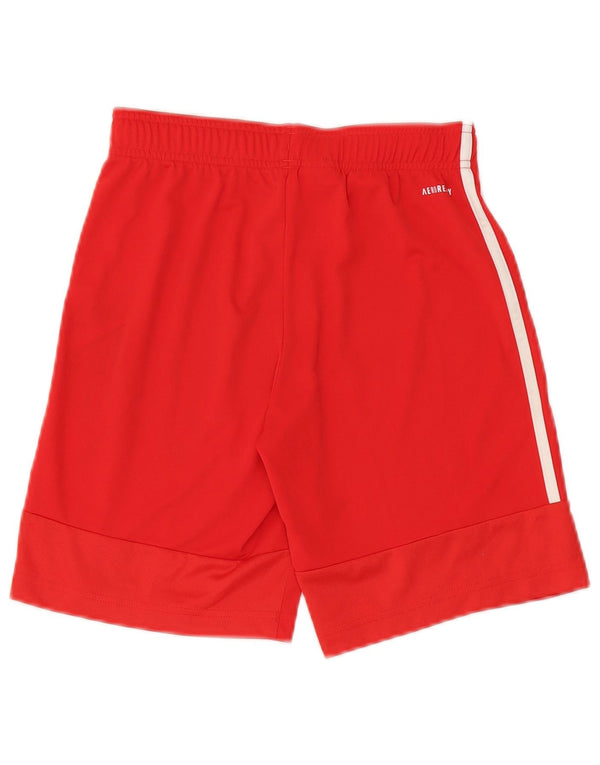 Pantaloncini sportivi Adidas Aeroready da ragazzo 11-12 anni in poliestere rosso