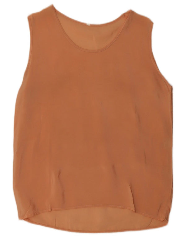 Vintage Womens Vest Top UK 10 Small Pink Polyester