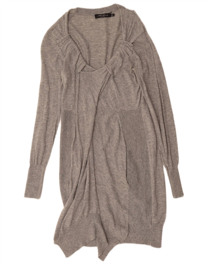 Abito maglione a maniche lunghe da donna All Saints UK 12 Lana grigio medio