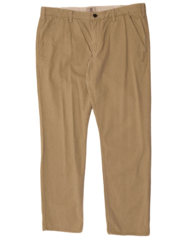 Pantaloni chino dritti da uomo Timberland W40 L32 in cotone beige