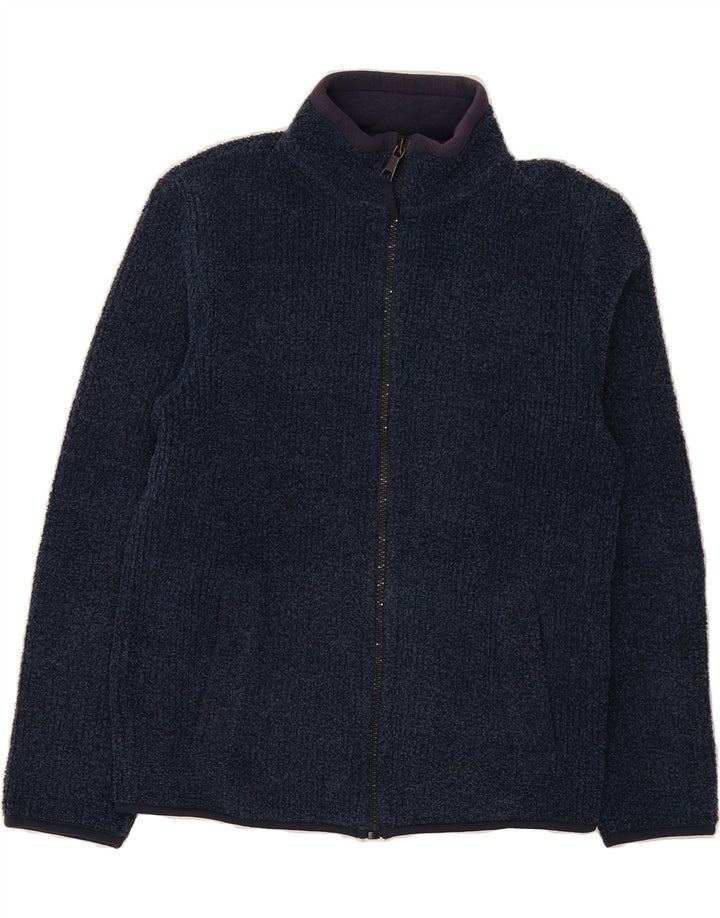 MARKS & SPENCER Mens Fleece Jacket UK 36 Small Navy Blue Polyester Vintage Marks & Spencer and Second-Hand Marks & Spencer from Messina Hembry 