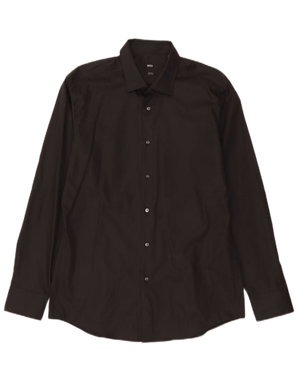 Camicia slim fit da uomo Hugo Boss taglia 41 16 1/2 grande nera