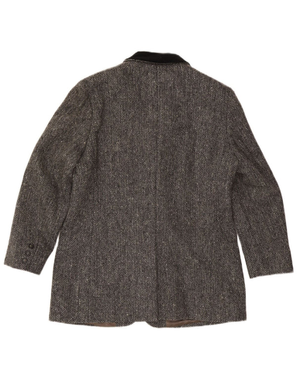Giacca blazer a 3 bottoni Max Mara da donna Weekend UK 16 Large Grey Herringbone