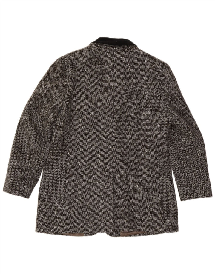 Giacca blazer a 3 bottoni Max Mara da donna Weekend UK 16 Large Grey Herringbone