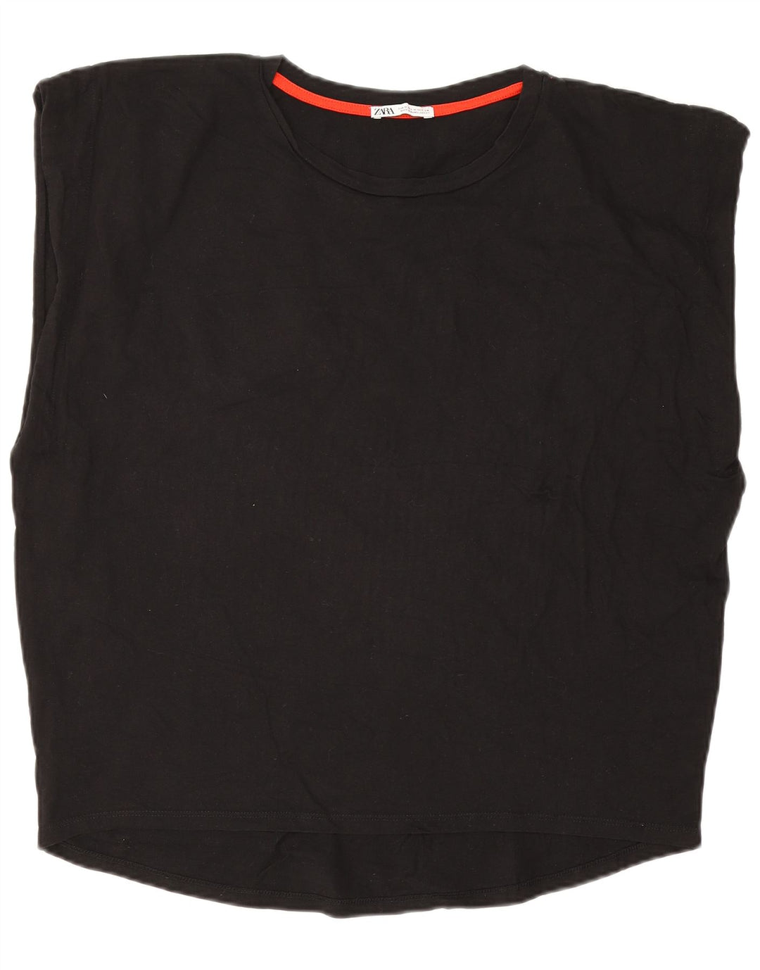 Canotta oversize da donna Zara UK 12 cotone nero medio