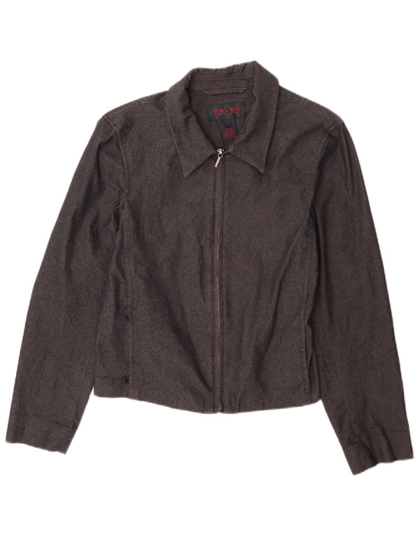 Giubbotto bomber da donna Ralph Lauren UK 14 grande cotone grigio