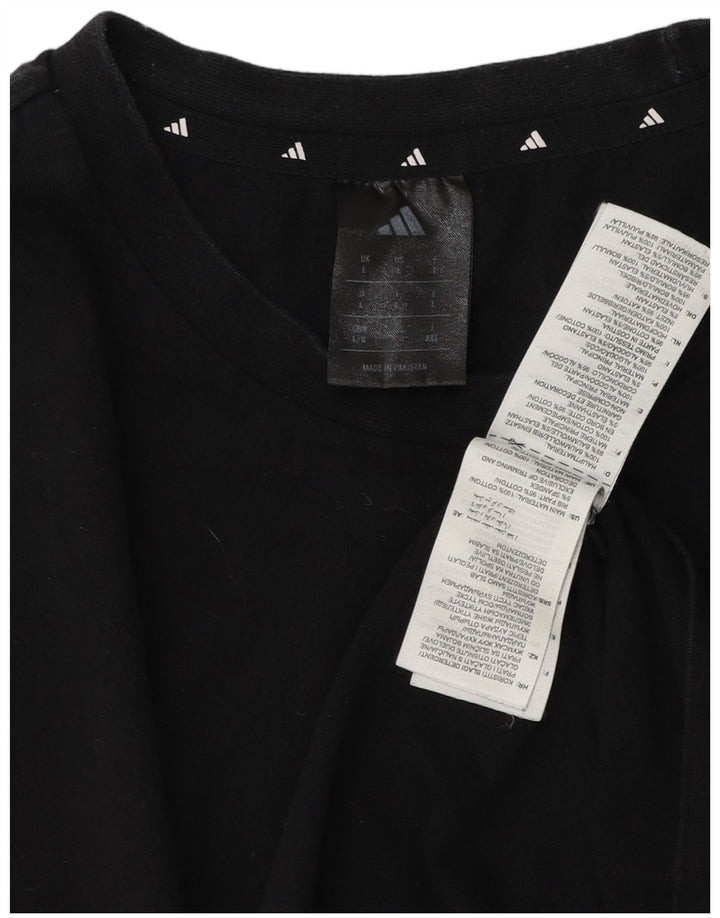 T-shirt Adidas da uomo Top Large in cotone nero