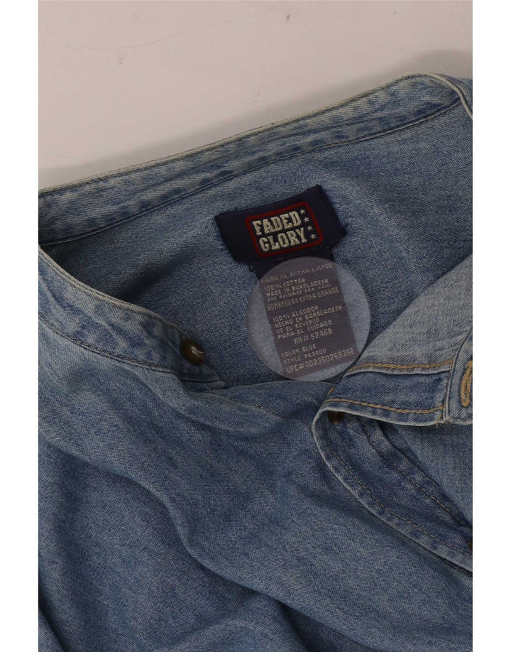 Camicia di jeans da uomo Faded Glory XL in cotone blu