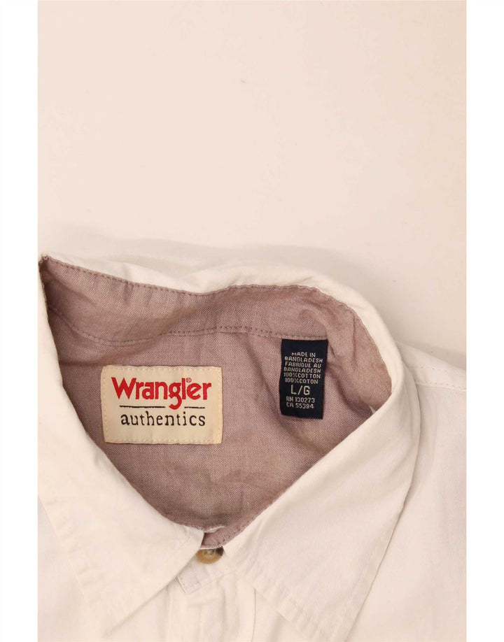 Camicia a maniche corte da uomo Wrangler grande in cotone bianco
