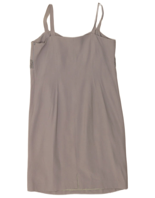 Abito tubino vintage senza maniche da donna IT 48 XL Grigio floreale
