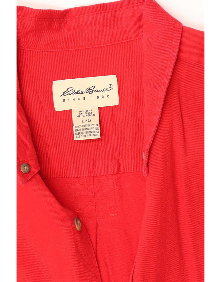 Eddie Bauer Mens Shirt Large Red Cotton