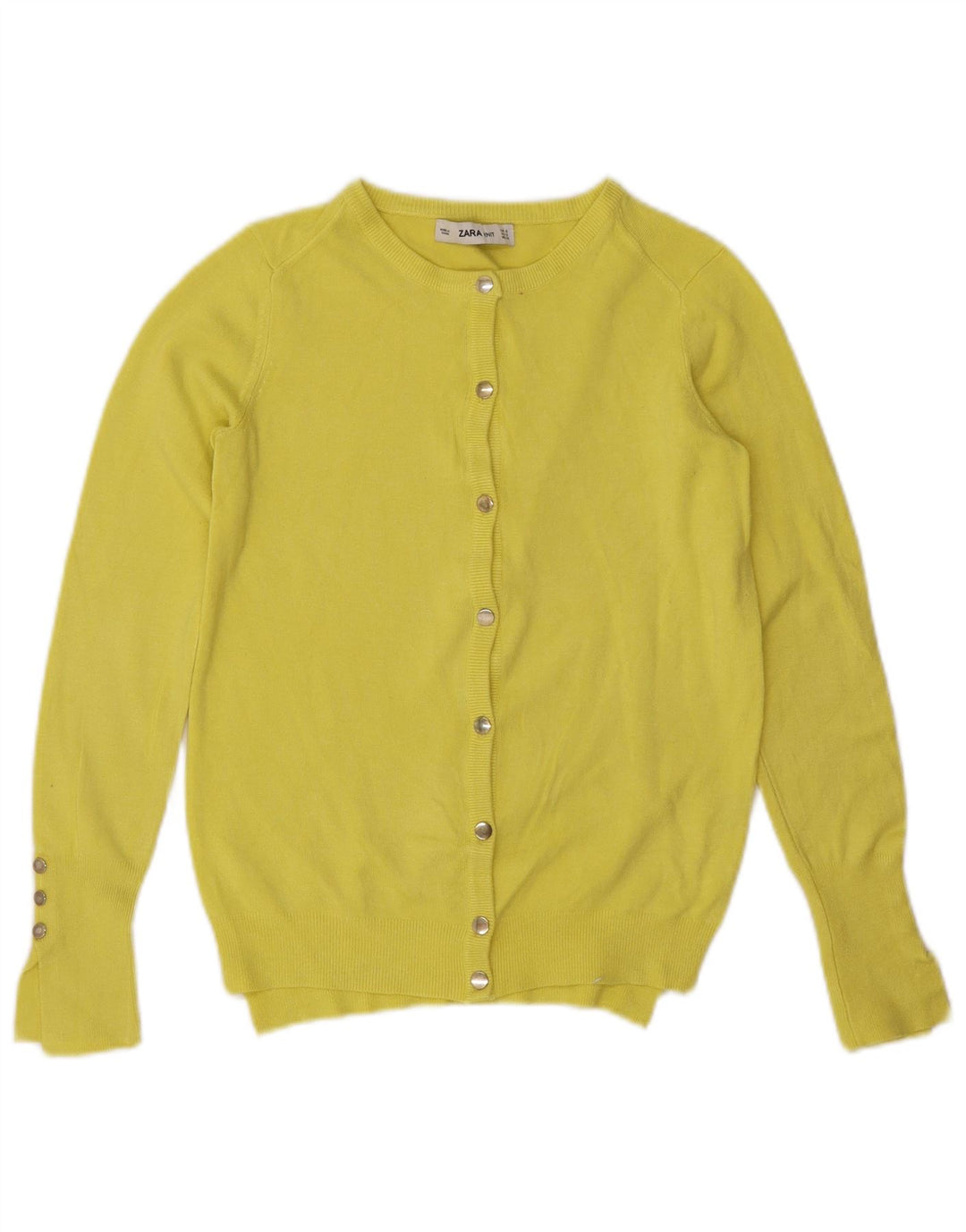 Maglione cardigan da donna Zara UK 10 piccolo giallo