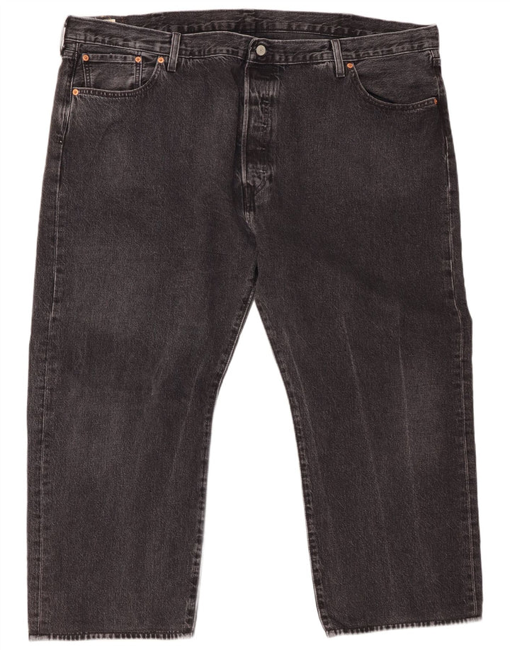 LEVI'S Uomo 501 Jeans Cropped W48 L26 Cotone Grigio