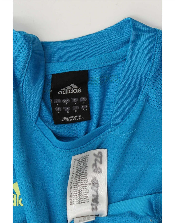T-shirt da uomo Adidas Top Small blu in poliestere