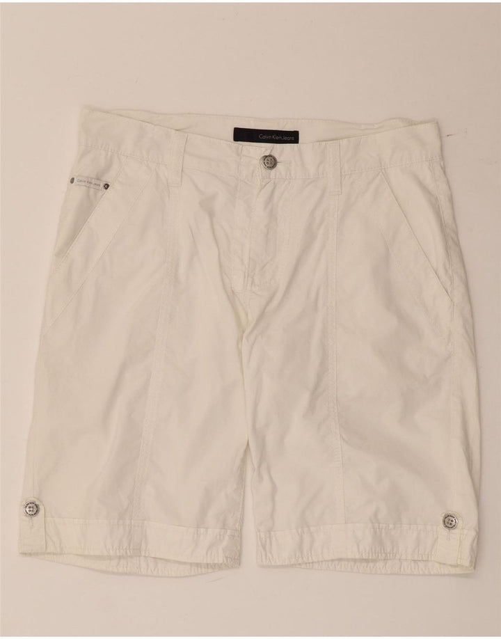Pantaloncini chino da uomo Calvin Klein W32 bianco medio