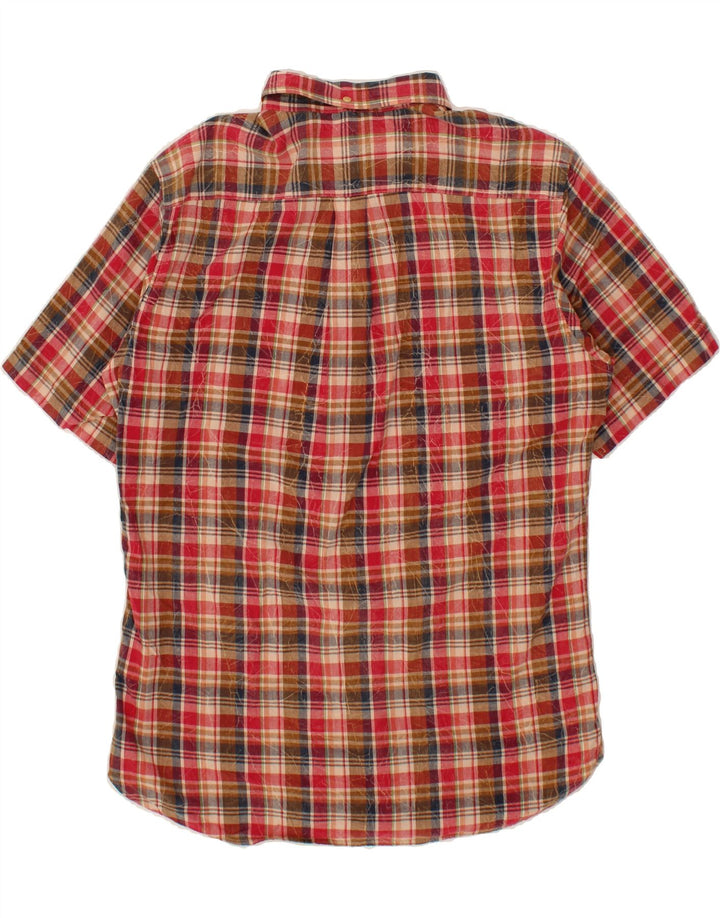 BROOKS BROTHERS Mens Short Sleeve Shirt Large Red Check Cotton Vintage Brooks Brothers and Second-Hand Brooks Brothers from Messina Hembry 
