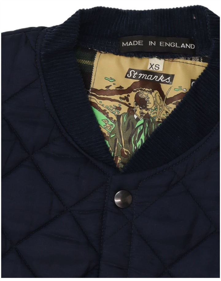 Giacca trapuntata da uomo VINTAGE UK 34 XS Blu Navy