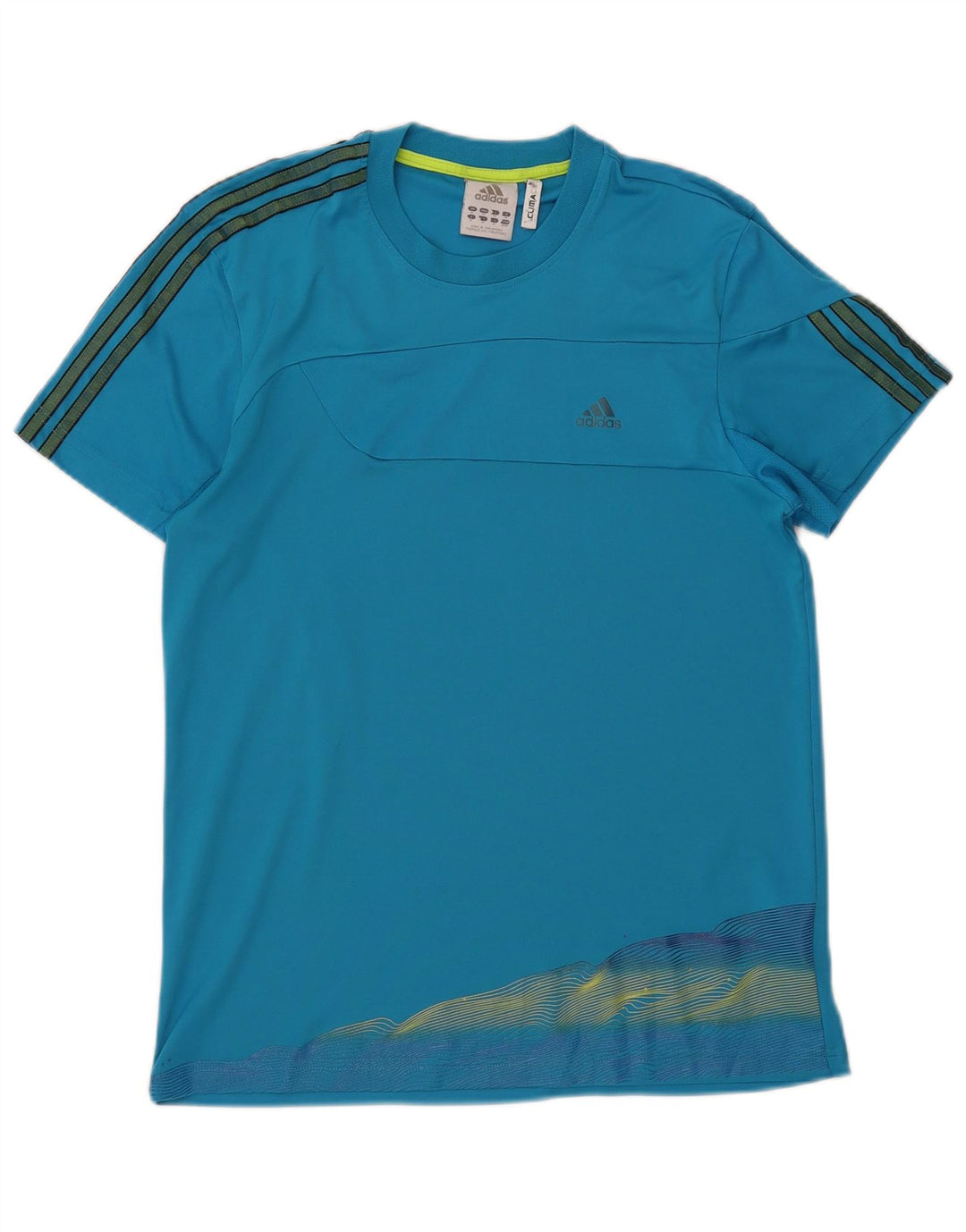 T-shirt Adidas Climacool da uomo Top in poliestere blu medio