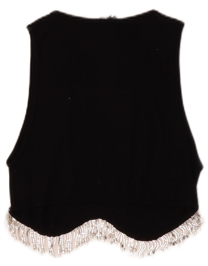 Top corto da donna Zara UK 12 nylon nero medio