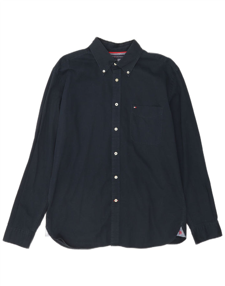 TOMMY HILFIGER Camicia da uomo grande in cotone blu navy
