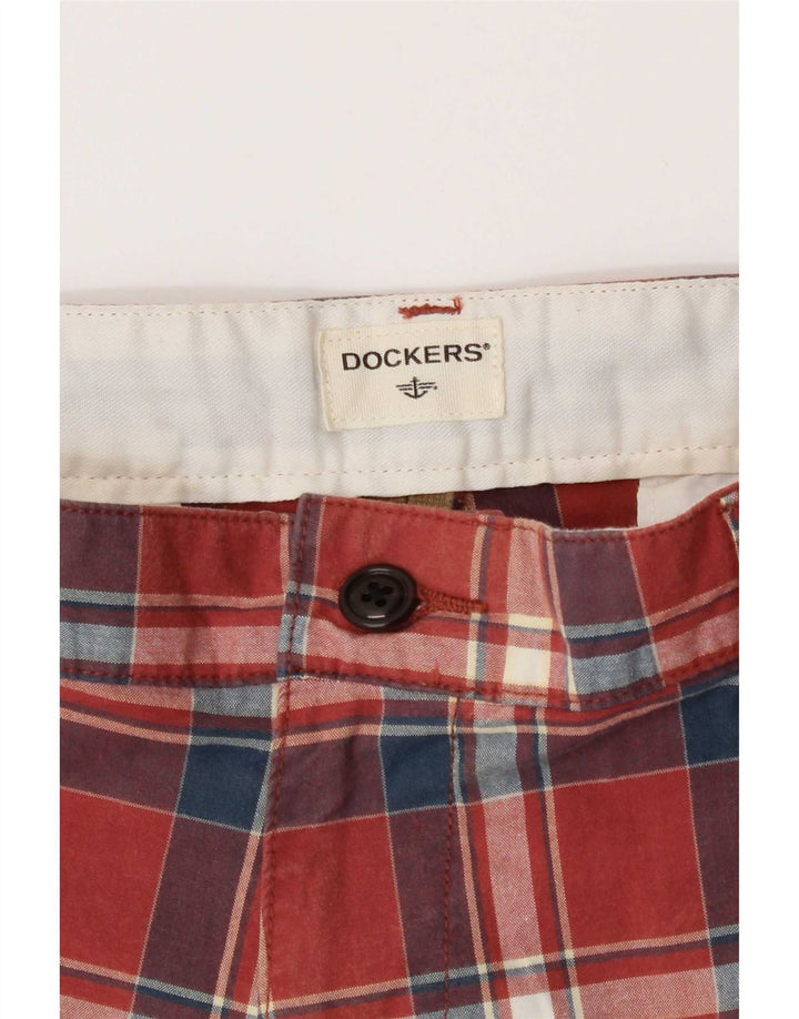 Pantaloncini chino da uomo Dockers W34 cotone a quadri rossi grandi