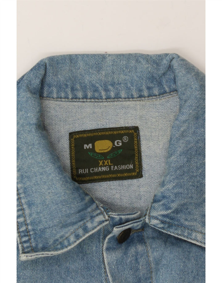 MANGO Mens Denim Jacket UK 44 2XL Blue Cotton Vintage Mango and Second-Hand Mango from Messina Hembry 