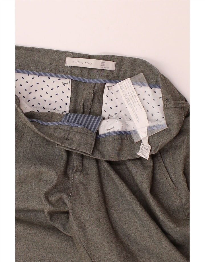 ZARA Mens Slim Casual Trousers EU 42 Large W32 L32 Grey Polyester Vintage Zara and Second-Hand Zara from Messina Hembry 
