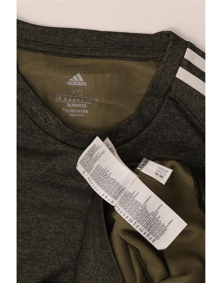 Felpa Adidas Climawarm da uomo, maglione XS, poliestere chiazzato kaki