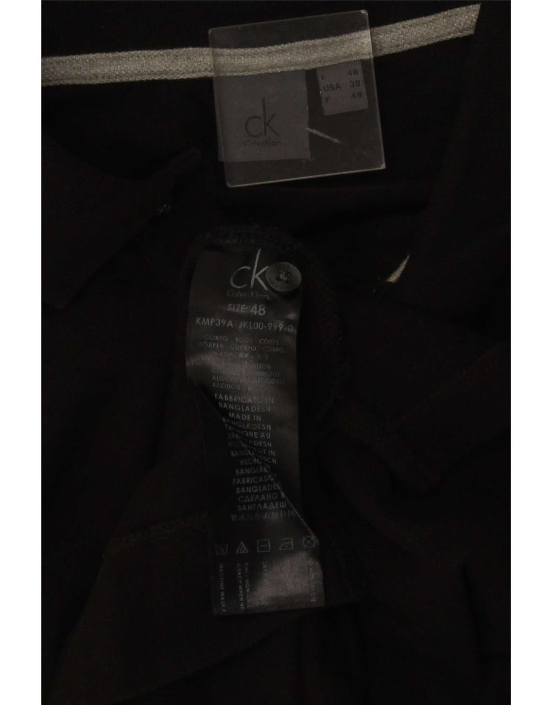 Polo da uomo Calvin Klein IT 48 cotone medio nero