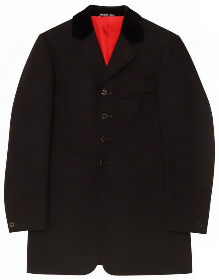 Giacca blazer vintage da uomo a 4 bottoni UK 36 piccola lana nera