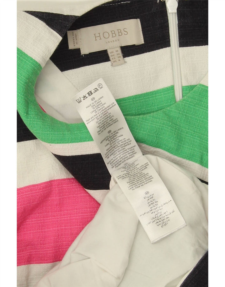 Abito tubino senza maniche HOBBS da donna UK 10 piccolo a righe multicolore