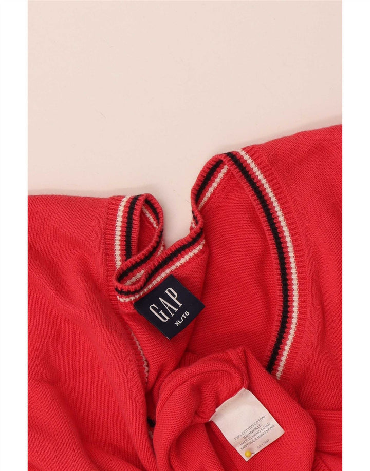 Maglione Gap da uomo con scollo a V XL in cotone rosso