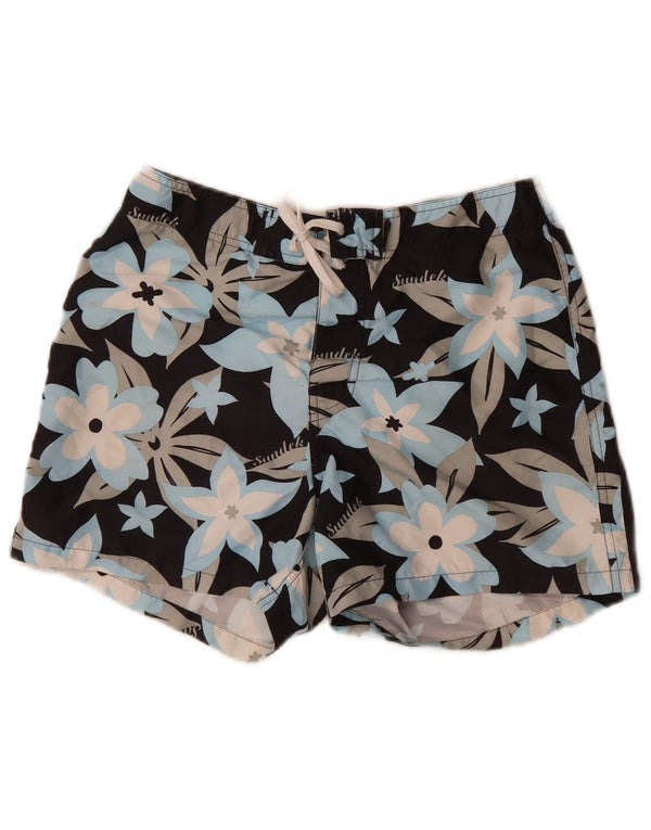 Pantaloncini da bagno da donna Sundek UK 10 piccoli neri floreali