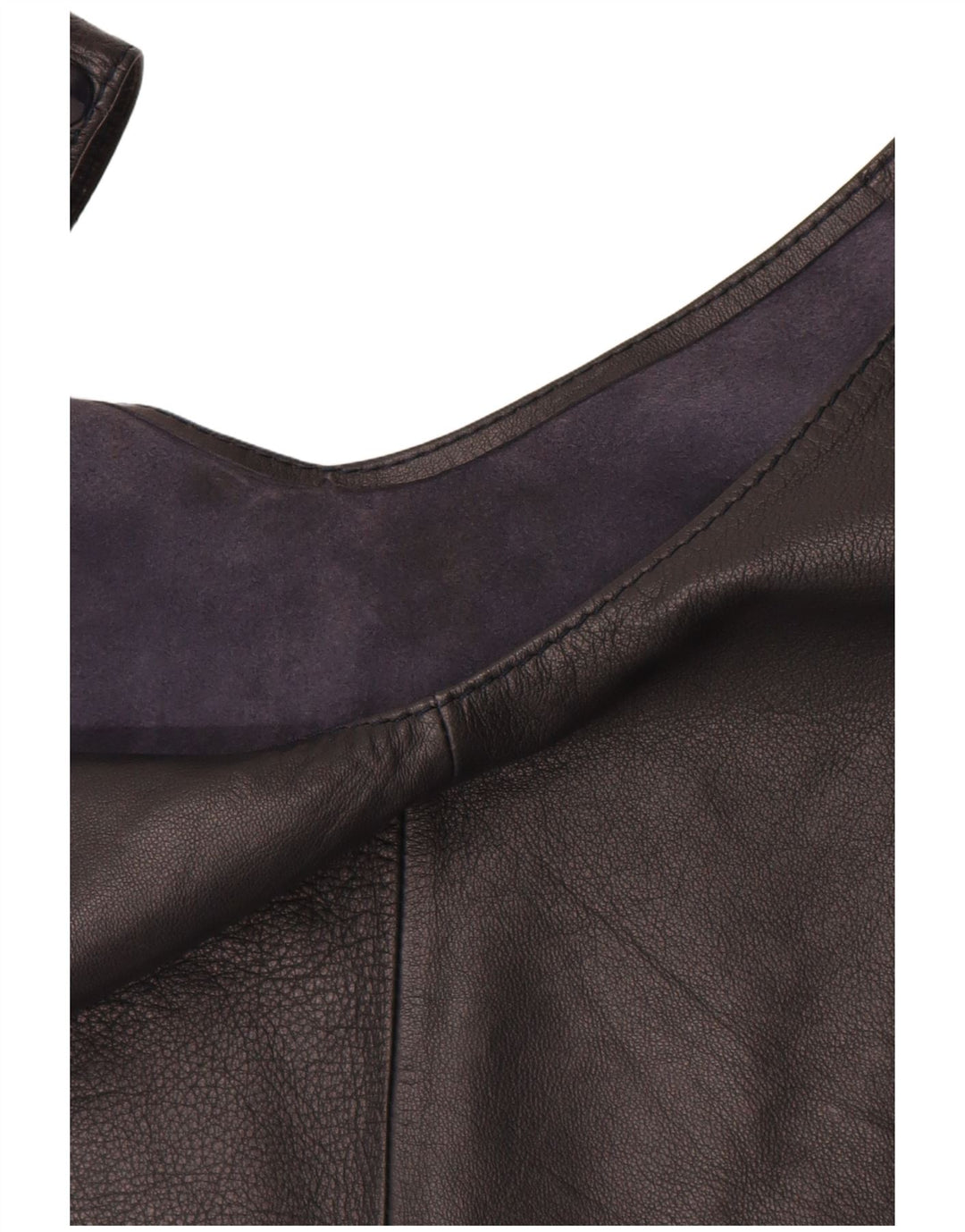 Top corto in pelle da donna VINTAGE UK 12 medio nero