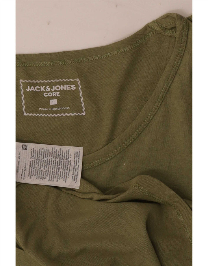 Jack & Jones Canottiera grafica da uomo grande in cotone verde