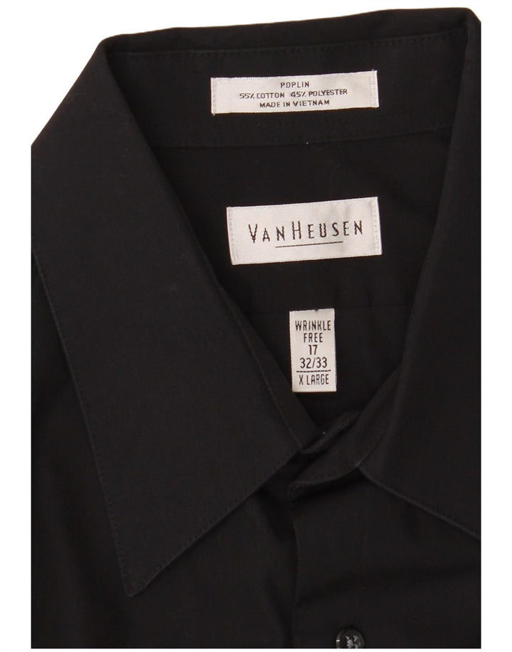 Camicia da uomo Van Heusen taglia 17 XL cotone nero