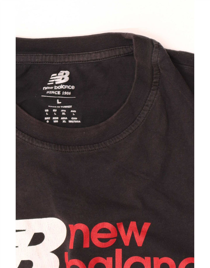 T-shirt grafica da uomo New Balance, taglia grande, nera